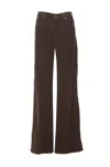 Dondup Velvet Wide Leg Trousers With 5 Pockets