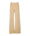 Dondup Wide Leg Velvet Trousers With Rivet Accents In Neutral