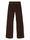 Dondup Wide-leg Brown Jeans With Five-pocket Design In Brown