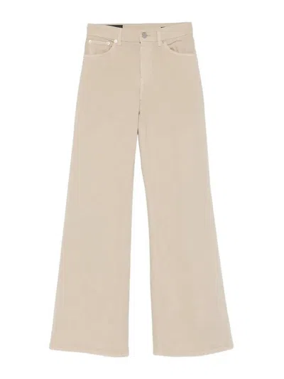 Dondup Amber Wide Leg 5-pocket Jeans In Brown