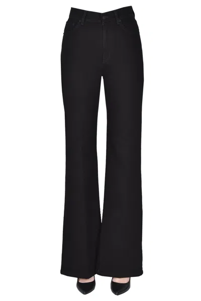Dondup Amber Wide Leg Jeans In Black