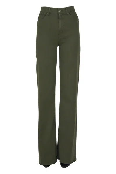 Dondup Amber Wide Leg Jeans In Green