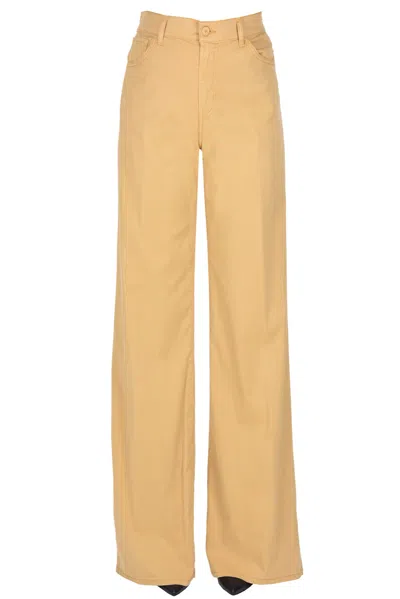 Dondup Amber Wide Leg Jeans In Sand
