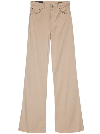 Dondup Amber Wide-leg Trousers In Neutrals