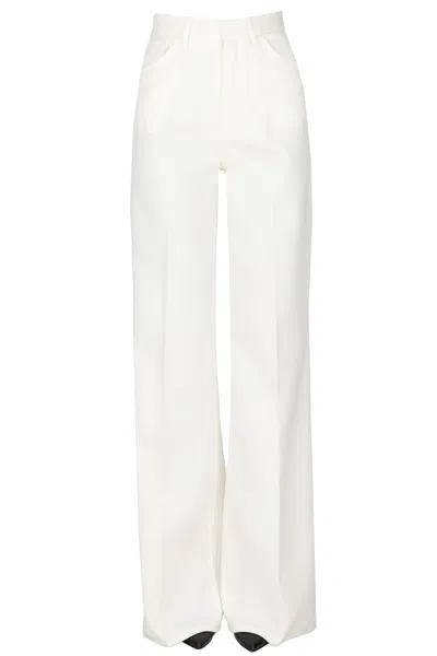 Dondup Amber Wide Leg Trousers In White