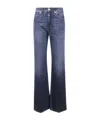Dondup Amber Wide Leg Vita Alta Denim In Blue