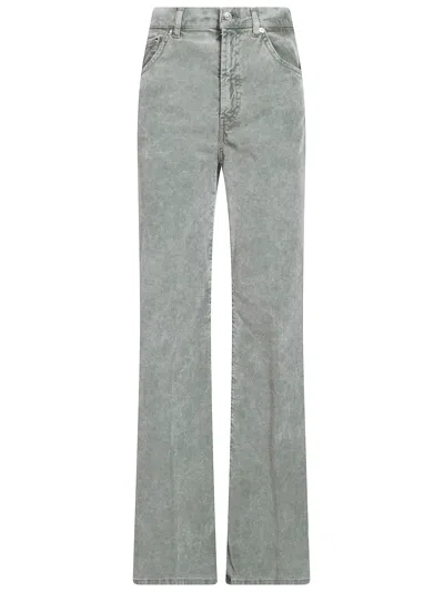 Dondup Amber Wide-leg 5-pocket Needlecord Jeans In Gray