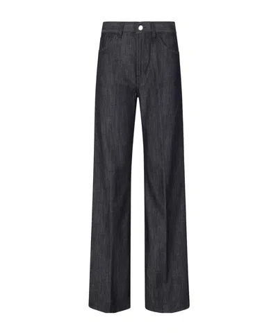 Dondup Amber Wide-leg Jeans In Black