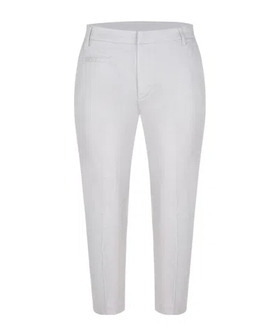 Dondup Woman Pants Light Grey Size 10 Cotton, Lyocell, Elastane In White