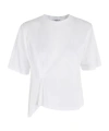 Dondup Boxy White T-shirt With Unique Draping Detail In White