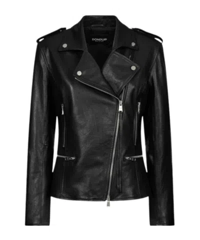 DONDUP ASYMMETRIC ZIP LEATHER JACKET
