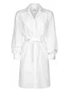 Dondup Balloon-sleeve Midi Shirt Dress In White