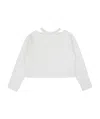 Dondup Bambina Felpa Cropped Bianca In Cotone In White