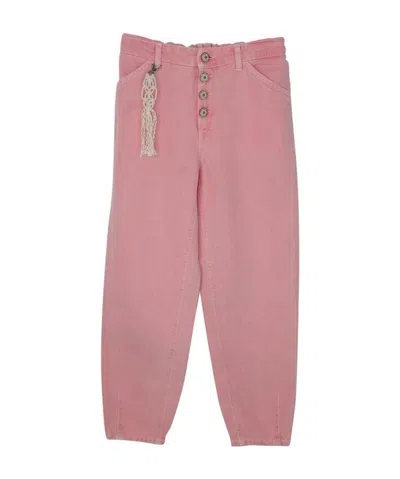 Dondup Bambina Pantalone Bull Rosa In Misto Cotone In Pink