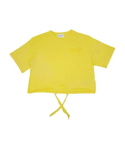Dondup Bambina T-shirt Gialla In Jersey Di Cotone In Yellow