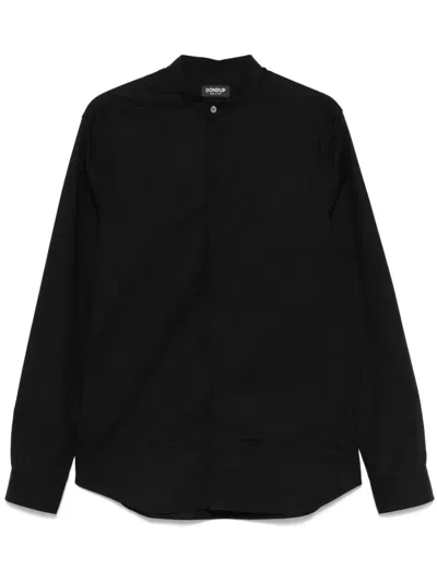 Dondup Band-collar Shirt In Black