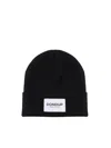 Dondup Beanie Hat With Applied Logo In Black