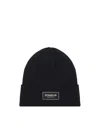 Dondup Beanie Logo In Blended Wool In Black