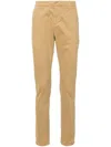 Dondup Cotton Chino Trousers With Roll-up Cuffs In Brown