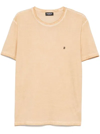 Dondup Beige Cotton T-shirt With Classic Crew Neckline And Subtle Texture