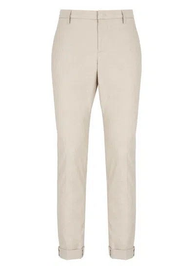 DONDUP DONDUP BEIGE GAUBERT COTTON TROUSERS