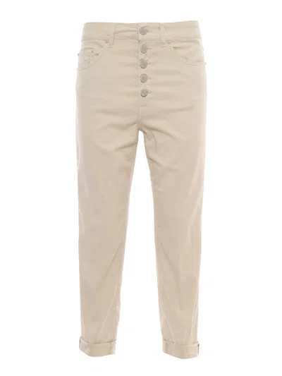 DONDUP BEIGE HIGH-WAISTED JEANS