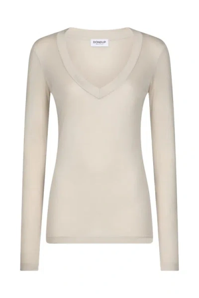 DONDUP DONDUP BEIGE LONG SLEEVE T-SHIRT