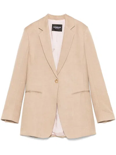 DONDUP BEIGE SINGLE-BREASTED BLAZER