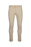 Dondup Gaubert Slim Trousers In Hazelnut Light Gabardine In Beige