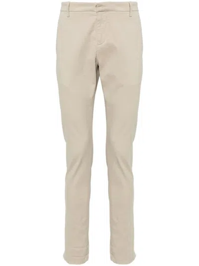 DONDUP BEIGE TROUSERS WITH LOGO