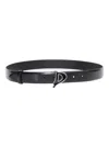 Dondup Black Leather Belt In Black