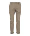 Dondup Mid-rise Straight Leg Trousers In Green