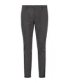 Dondup Cuffed Hem Stretch Cotton Trousers In Gray
