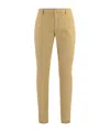 Dondup Cotton Chino Trousers With Roll-up Cuffs In Brown