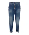 Dondup Trousers Loose Fit Rolled Cuffs In Blue