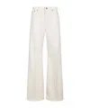 Dondup Wide-leg Trousers With High Waist And Classic Five-pocket Styling In White