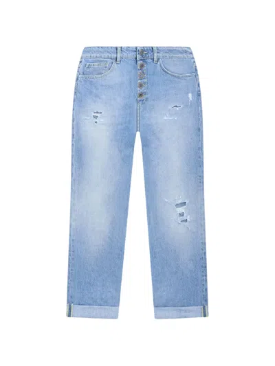 DONDUP BELT-LOOP BUTTONED JEANS