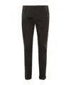 Dondup Cuffed Hem Stretch Cotton Trousers In Black