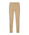 Dondup Cotton Chino Trousers With Roll-up Cuffs In Brown