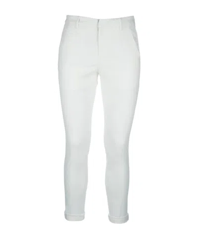 Dondup Belt Loop Casual Pants In White