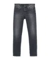Dondup Grey Denim Jeans With Concealed Fly In Black