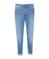 Dondup High-waisted Five-pocket Jeans With Decorative Button Fly In Blue