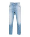 Dondup Faded Five-pocket Jeans With Belt Loops In Blue