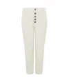Dondup Striped Pattern Cropped Trousers With Button Detailing In Neutral