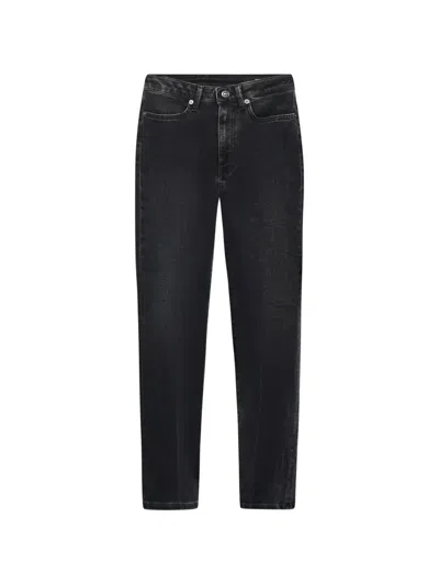 Dondup Belt-loops Five-pockets Jeans In Black