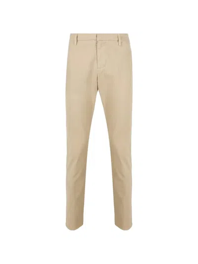 Dondup Belt-loops Straight-leg Trousers In Neutral