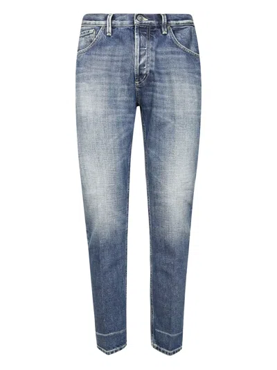 Dondup Tailored Straight-leg Brighton Pants With Minimalist Design In Blue