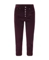 Dondup Koons Loose-fitting Velvet Trousers In Burgundy