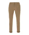 Dondup Cotton Chino Pants With Stretch And Pockets In Brown