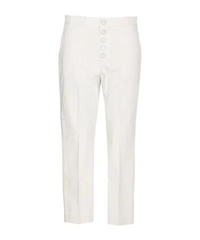 Dondup Belt Ring Casual Pants In White